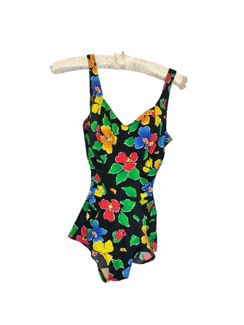 Vintage Le Cove One Piece Floral Print Swimsuit 90s Sz 8 Tummy Toner JC Penney